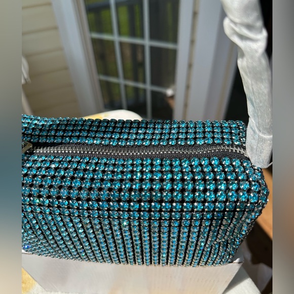 Rhinestone purse crossbody Lake Blue NWT - Picture 6 of 11